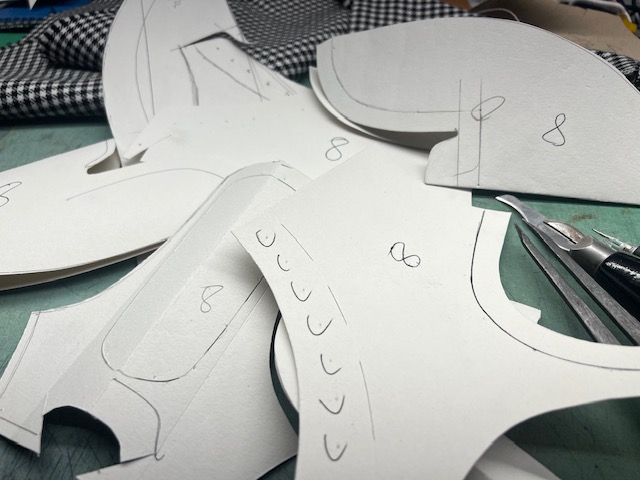 handmade boots process: paper pattern