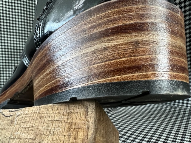 handmade boots process: burnishing