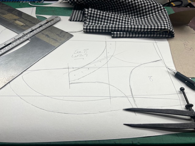 handmade boots process: paper pattern